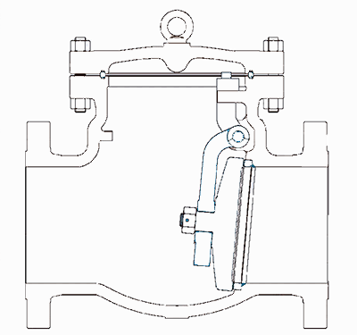 旋啟(qǐ)式止回閥結構(gòu)示意圖
