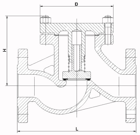 H41H、H41Y升降(jiang)式止回閥内部(bù)結構示意圖